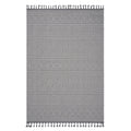 Naar Guros Collection 5X7 White Geometric Indoor Outdoor Area Rug White Polypropylene
