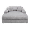 Hilde Chaise W 2 Pillows, Beige Velvet Lv03681 Grey Upholstered 2 Seat