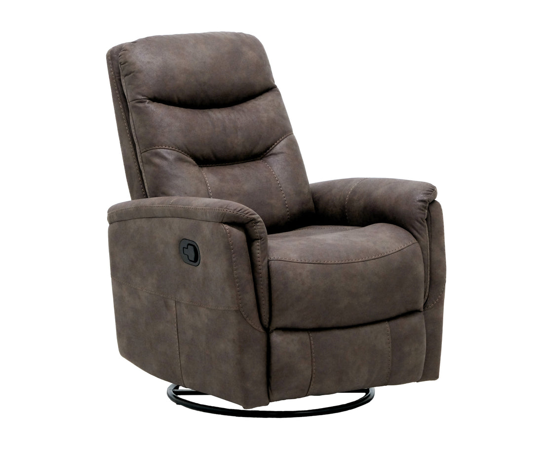 Korka Brown Swivel Gliding Recliner Brown Foam Engineered Wood