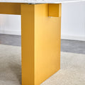Large Modern Rectangular Table With 0.4 Inch Patterned Tabletop And Large Mdf Table Legs, Suitable For Kitchen, Dining Room, And Living Room 71 