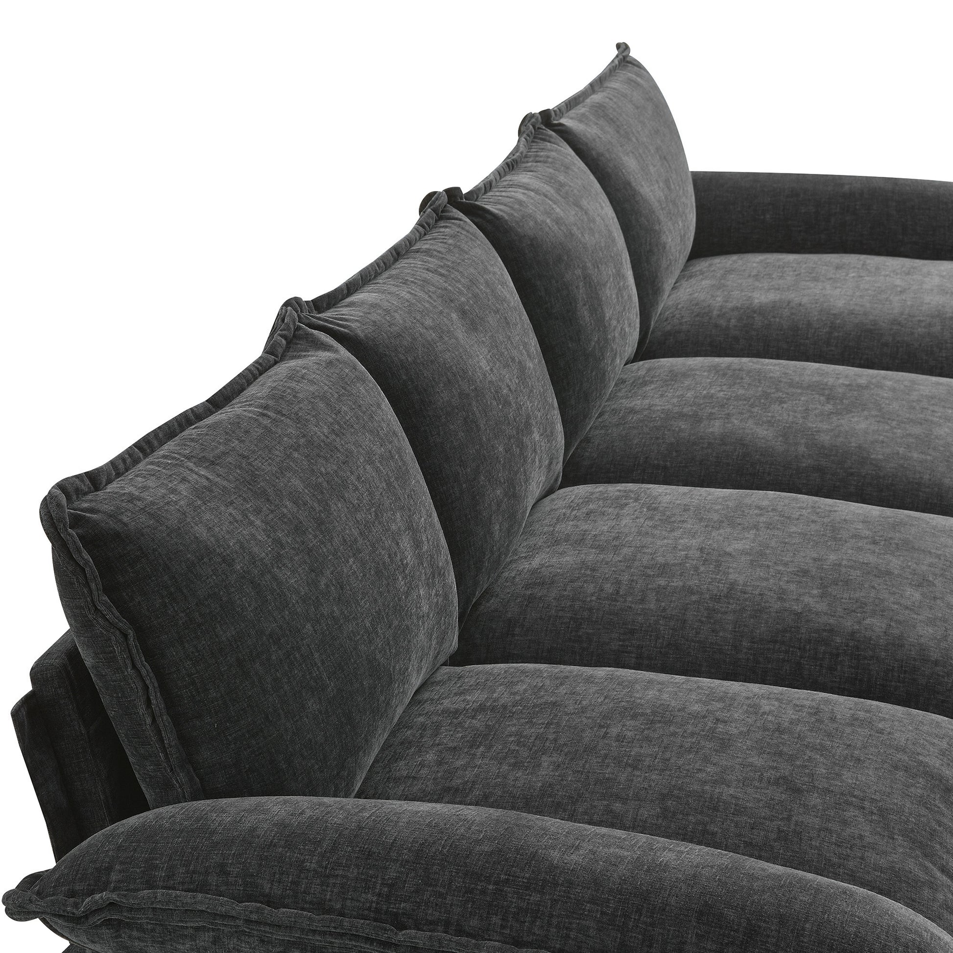 118*55" Modern L Shaped Chenille Cloud Sofa With Double Seat Cushions,5 Seat Upholstered Indoor Furniture,Sleeper Sofa Couch With Chaise Lounge For Living Room,Apartment,4 Colors Gray Chenille 5 Seat