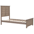 Farmhouse Wooden Platform Twin Size Bed With Panel Design Headboard And Footboard For Teenager, Ash Brown Twin Ash Brown Pine