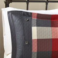 7 Piece Herringbone Comforter Set Red Cal King California King Red Polyester