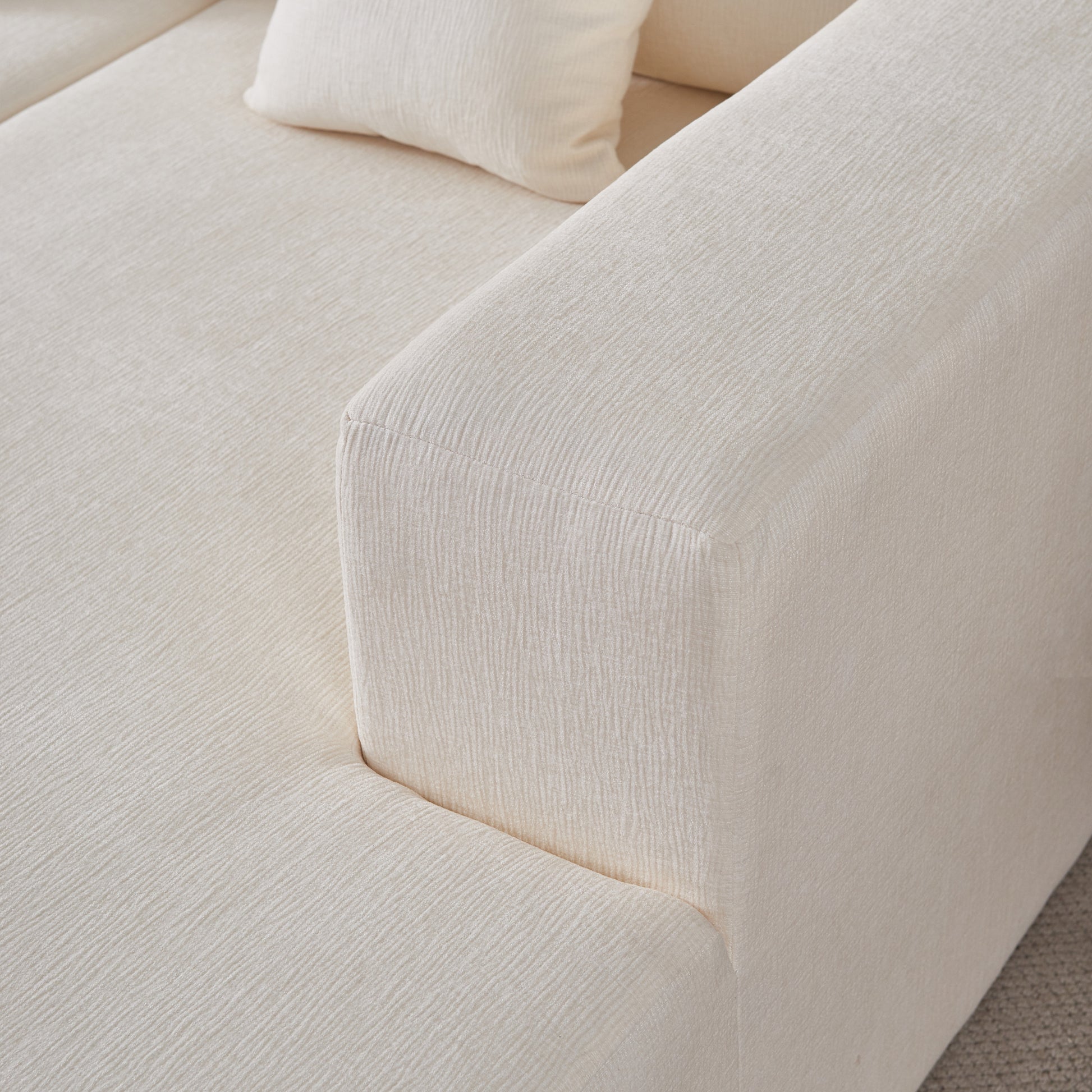 Chenille U Shaped Sectional Sofa Couch, Reversible & Spacious, Ultimate Comfort With Plush Cushions, Perfect For Modern Living Rooms Beige Medium Soft Foam Chenille 6 Seat