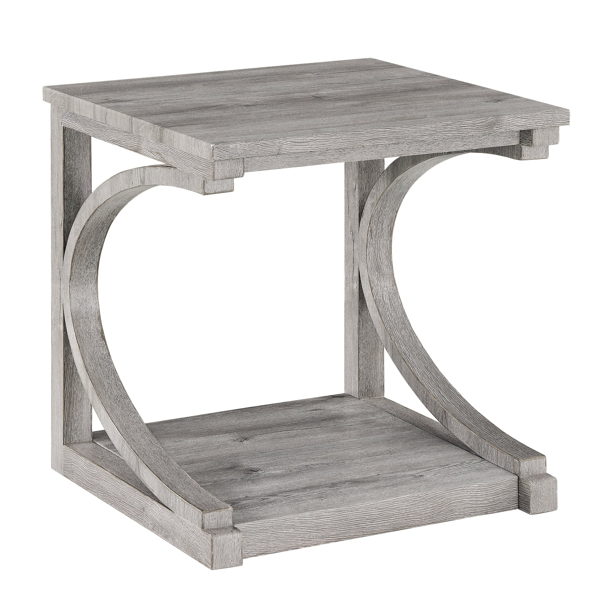 Unique Coffee Table, Solid Wood 23.8 Inch Modern Coffee Table Modern Center Table With Storage, Solid Wood Special Shape Coffee Table, Living Room, Kitchen, Apartment Dining Table Gray Solid Wood Mdf