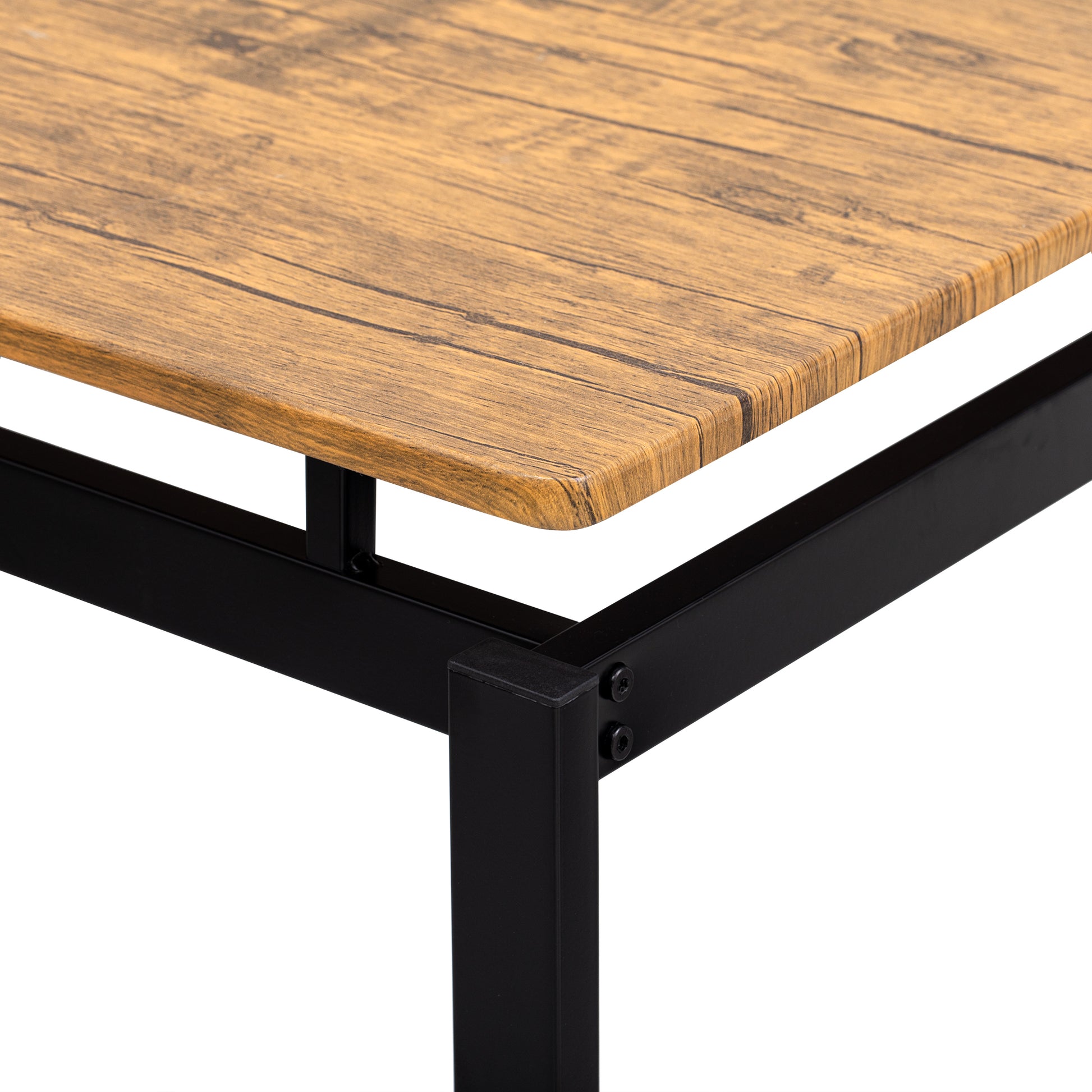 5 Piece Compact Bar Table Set With Table And Stools Modern Industrial Design, Space Saving Furniture For Dining Room And Breakfast Nook Brown Brown Mdf Steel