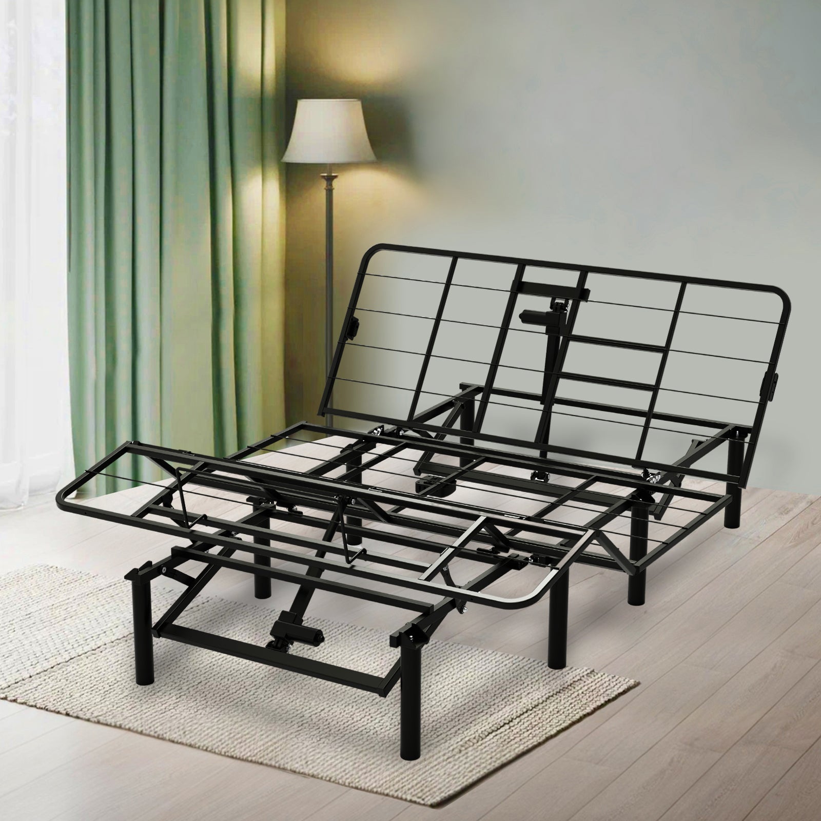 Adjustable Bed Base Frame Head And Foot Incline Quiet Motor Queen Size Zero Gravity, Dual Usb A C Ports, Remote Control With Zg And Memory Keys Queen Black Metal Bedroom Classic,Luxury Adjustable