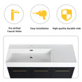 48 Inch Freestanding Bathroom Vanity With Resin Sink, With Soft Closing Door, Kd Package Black Chestnut Bathroom Modern Plywood