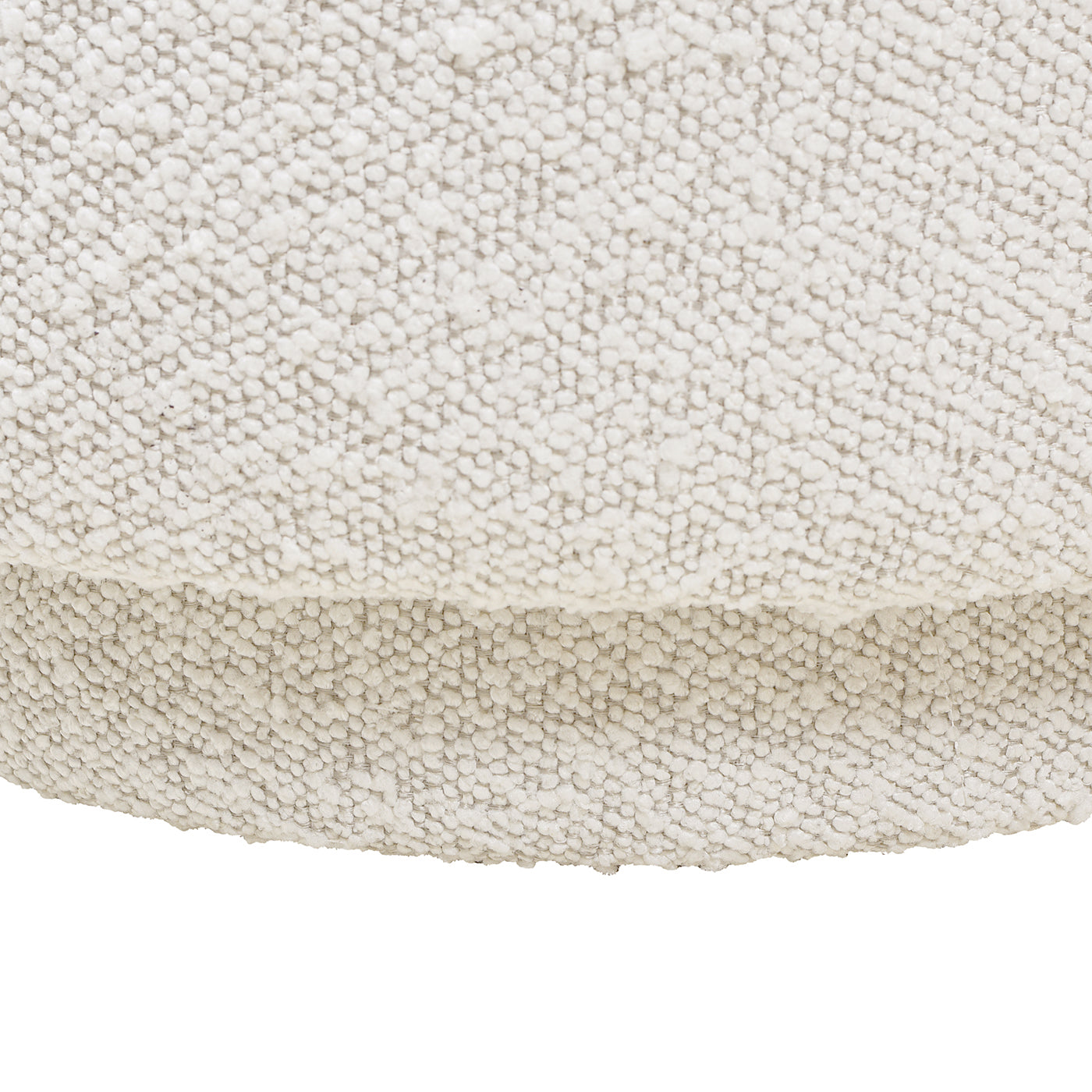 Fuji 15" Mushroom Footstool Ottoman, Ivory White Boucle White Foam Boucle