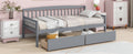 Twin Size Pine Wood Daybed With Two Storage Drawers, Sofa Bed With Bed Platform Of 10 Support Slats,Grey Twin Grey Pine