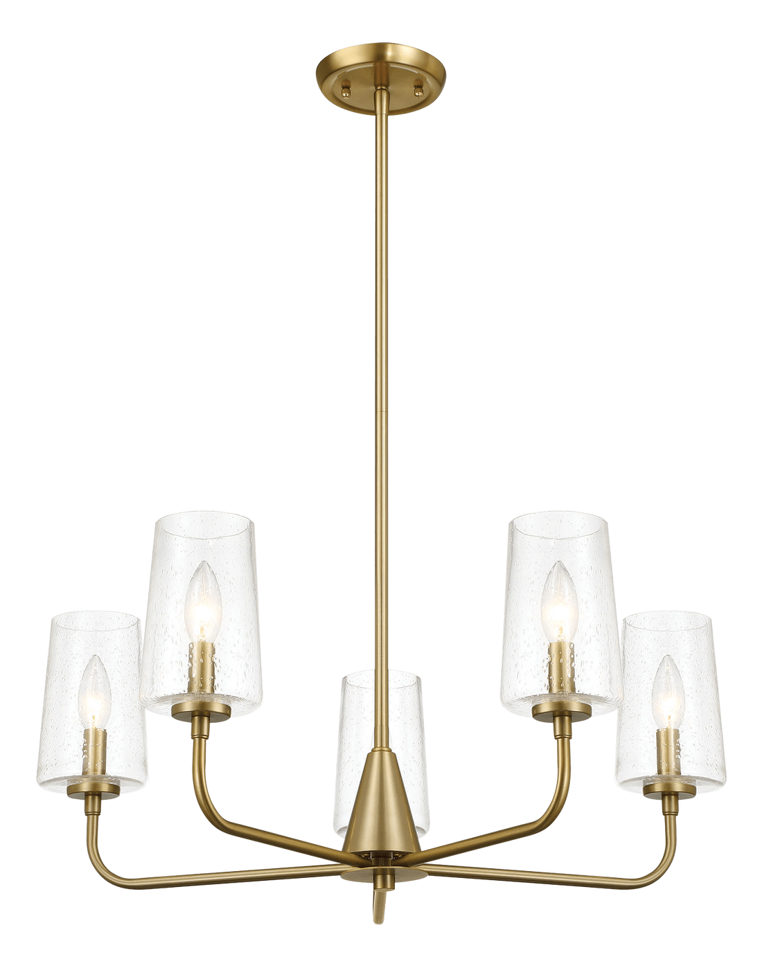 Dazzle Five Lights Chandelier With Clear Seeded Glass Satin Brass Antique Brass,Clear,Gold Brass,Glass