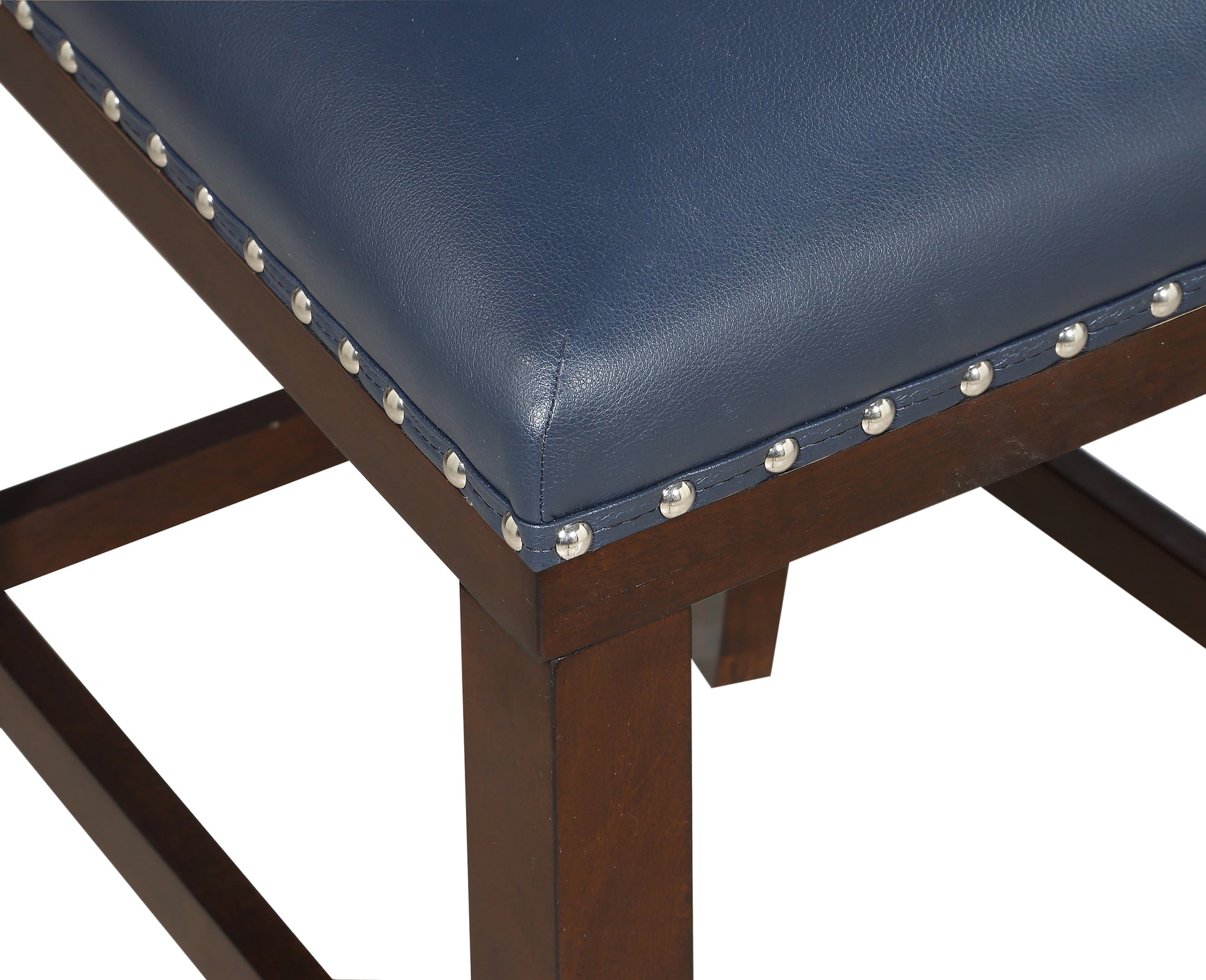 Tiffany Bar Chair Set Of 2 Navy Blue Faux Leather