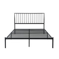 Metal Frame Queen Platform Bed Black Finish Angle Headboard Bedroom Furniture 1Pc Box Spring Not Required Queen Black Metal Bedroom Farmhouse,Mid Century Modern,Modern,Transitional Metal