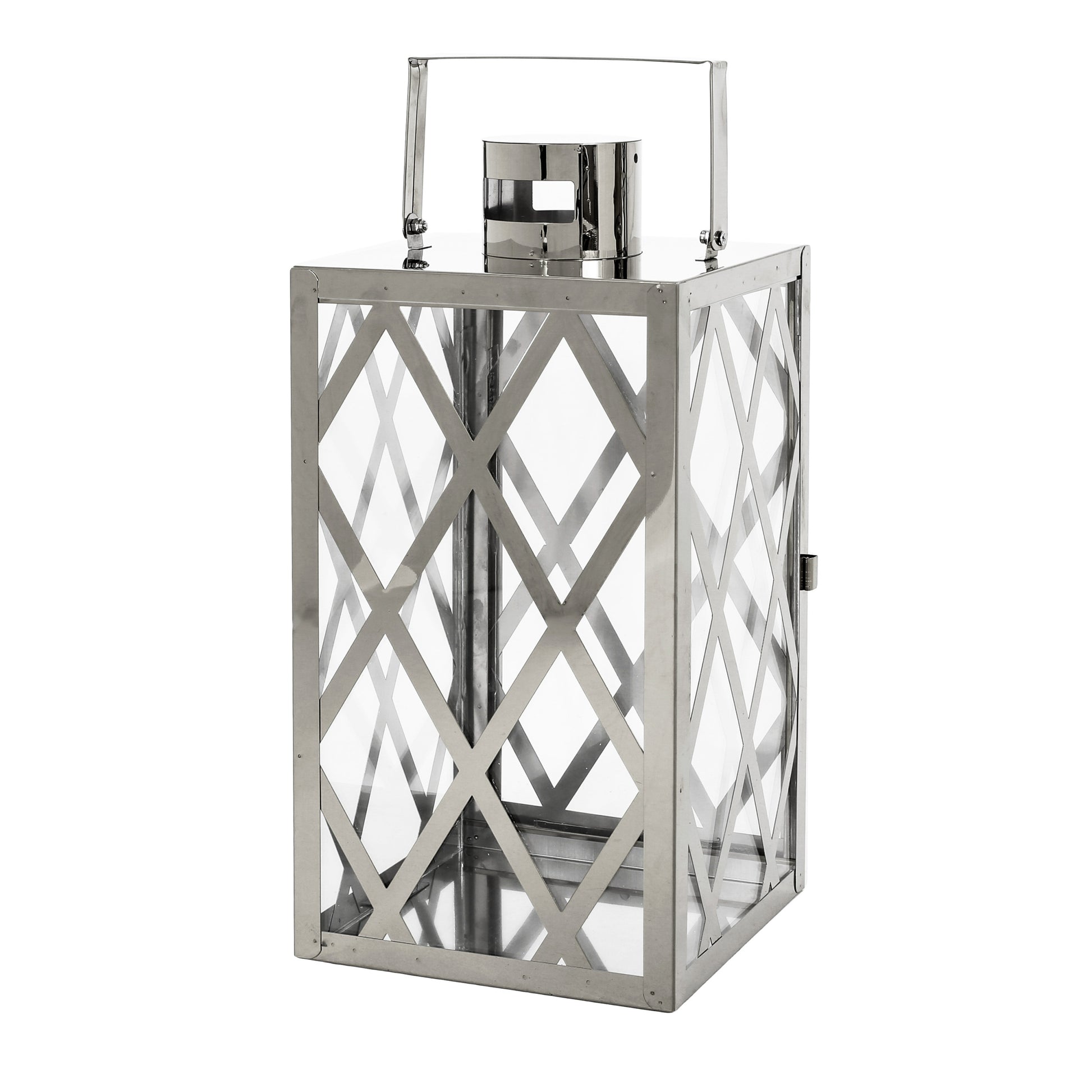 Anton 14"H Stainless Steel Lantern Silver Stainless Steel