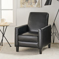 Black Fax Leather Push Back Chair For Elegant Home D Cor Black Pu Leather