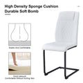 1 Table And 8 Chairs Set.A Rectangular Dining Table With A 0.39 Inch Imitation Marble Tabletop And Black Metal Legs.Paired With 8 Chairs With Pu Leather Seat Cushion And Black Metal Legs.F 1538,C 001 White Black Glass Metal