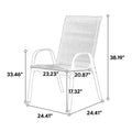 4 Piece Patio Chairs, Outdoor Camping Chairs Withtextilene Fabric, Set Of 2 Garden Chairs With Armrest High Backrest For Garden Patio Pool Beach Yard Space Saving Brown Brown Steel