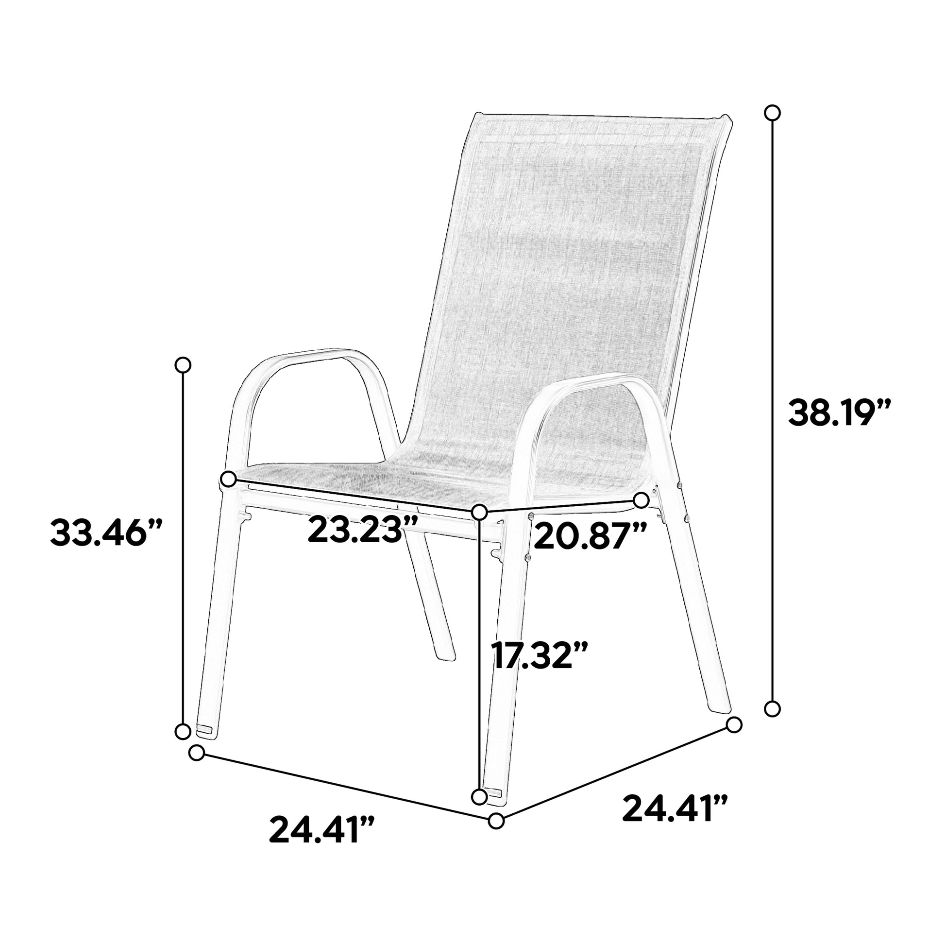 4 Piece Patio Chairs, Outdoor Camping Chairs Withtextilene Fabric, Set Of 2 Garden Chairs With Armrest High Backrest For Garden Patio Pool Beach Yard Space Saving Brown Brown Steel