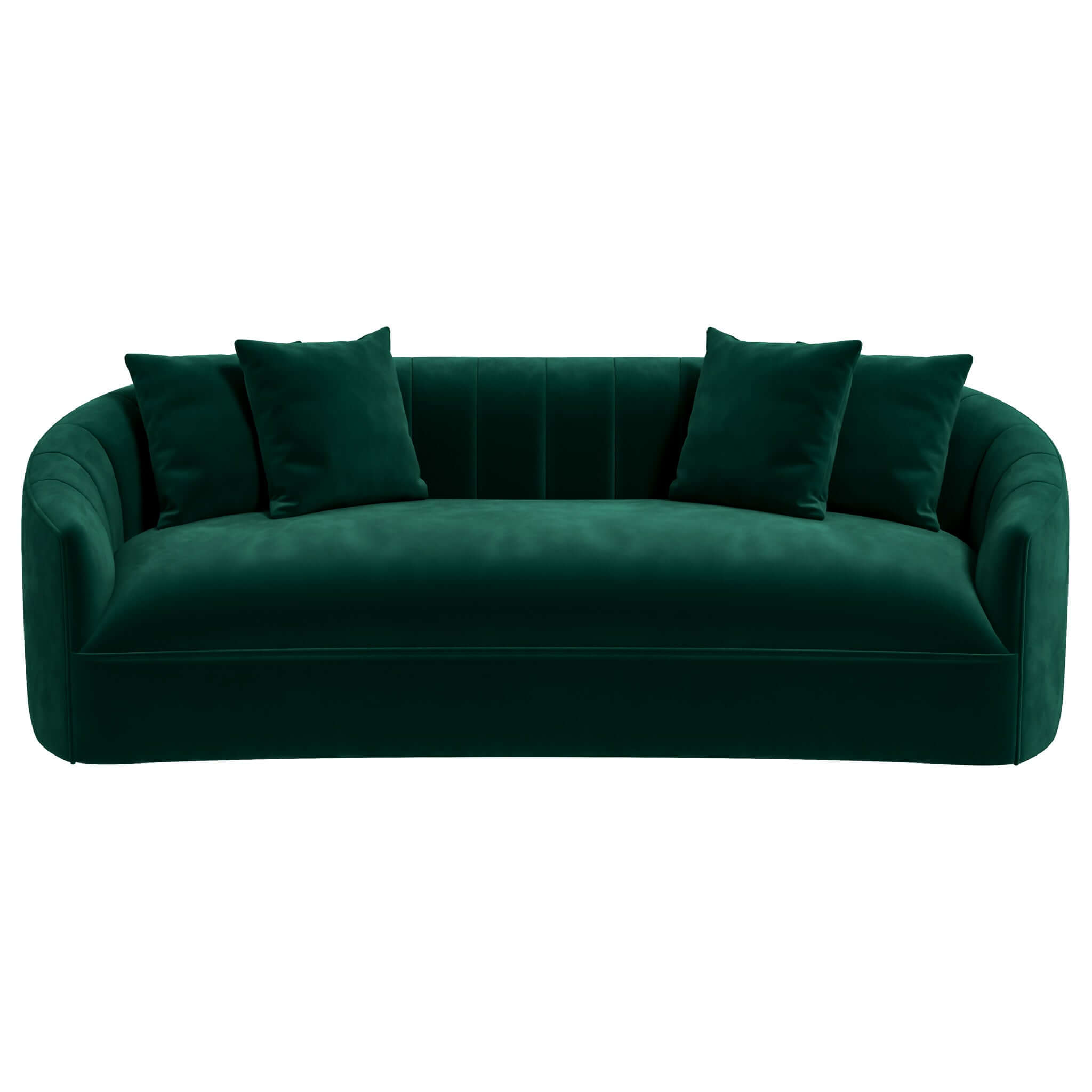 Kante Green Velvet Sofa Dark Green Velvet Wood Primary Living Space Mid Century Modern Foam Solid Wood,Velvet 3 Seat