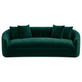 Kante Green Velvet Sofa Dark Green Velvet Wood Primary Living Space Mid Century Modern Foam Solid Wood,Velvet 3 Seat