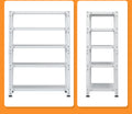 Household Storage Rack, Adjustable Display Rack, Basement Balcony Storage Rack, Carbon Steel Storage Rack, 100Cm * 40Cm * 180Cm, Five Floors White 5 White Etagere Primary Living Space Metal