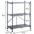 Sandy Black And Dark Bronze Hand Brushed 3 Tier Console Table Black Grey Primary Living Space Industrial,Rustic Shelves Rectangular Metal