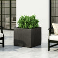 Outdoor Large Square Mgo Planter Black Magnesium Oxide