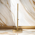 19 Inch Accent Table Lamp, S Design Wave Shade, Metal Base, White, Gold White Gold Acrylic