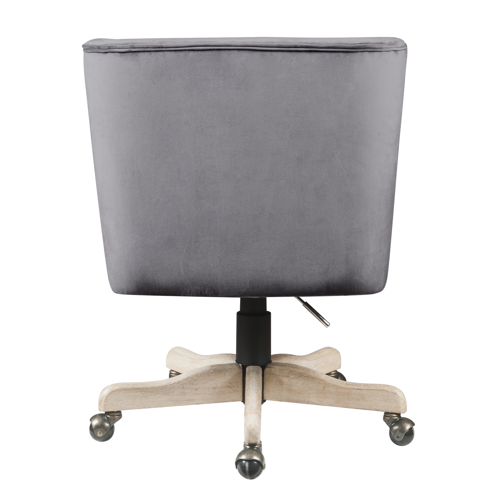 Grey Swivel Office Chair With Casters Cushion Solid Grey Office Foam Office Chairs Solid Back Casters Fabric Metal