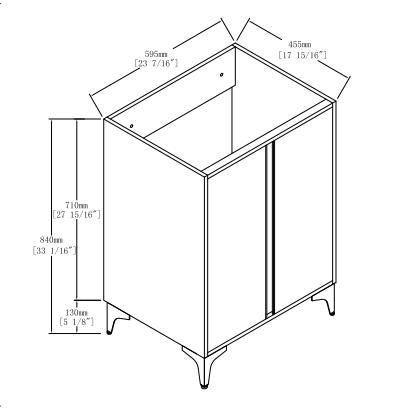 Soft Close Doors Bathroom Vanity,24 Inch For Small Bathroom Only Vanity ,No Sink White 2 Bathroom Freestanding Modern Plywood