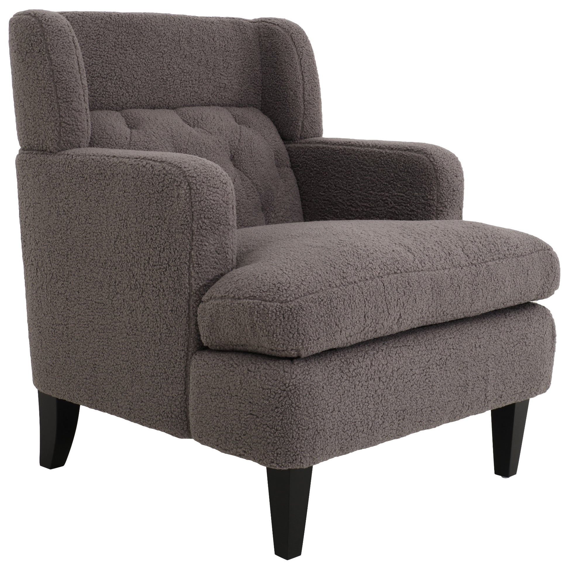 Upholstered Accent Chair Tufted Armchair For Living Room And Bedroom, Russet Brown Brown Birch Foam Teddy
