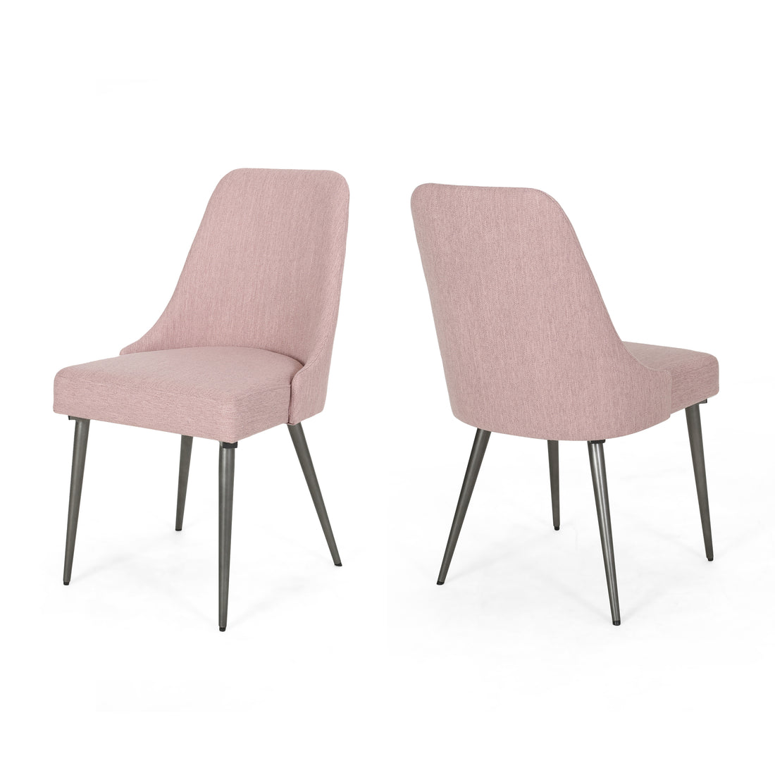 Dining Chair Set Of 2 Blush Fabric