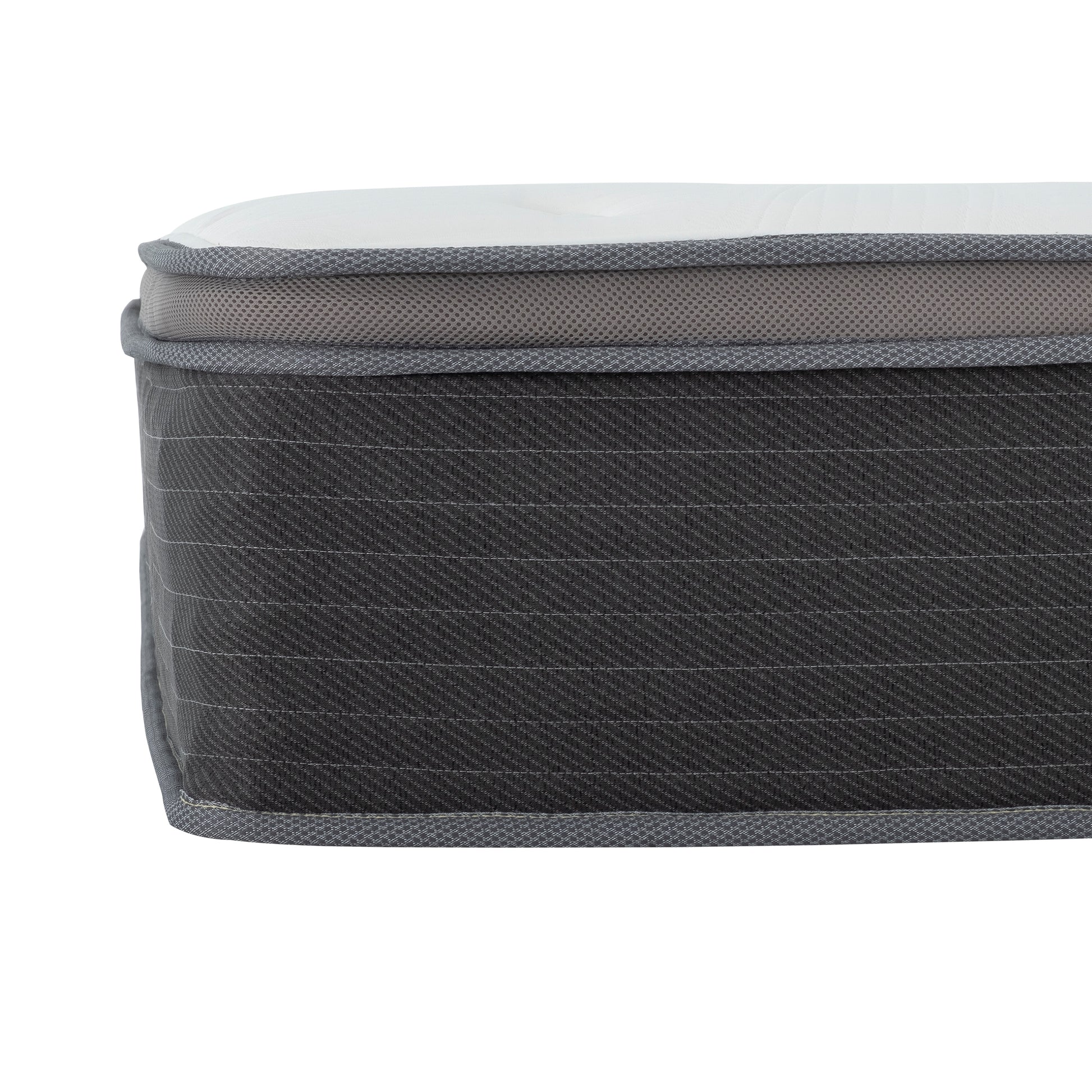 12 In. Pocket Spring Hybrid Bed In A Box Mattress, Queen, Plush Gel Memory Foam Mattress, White Gray Grey White Bedroom Modern Memory Foam Polyester Queen