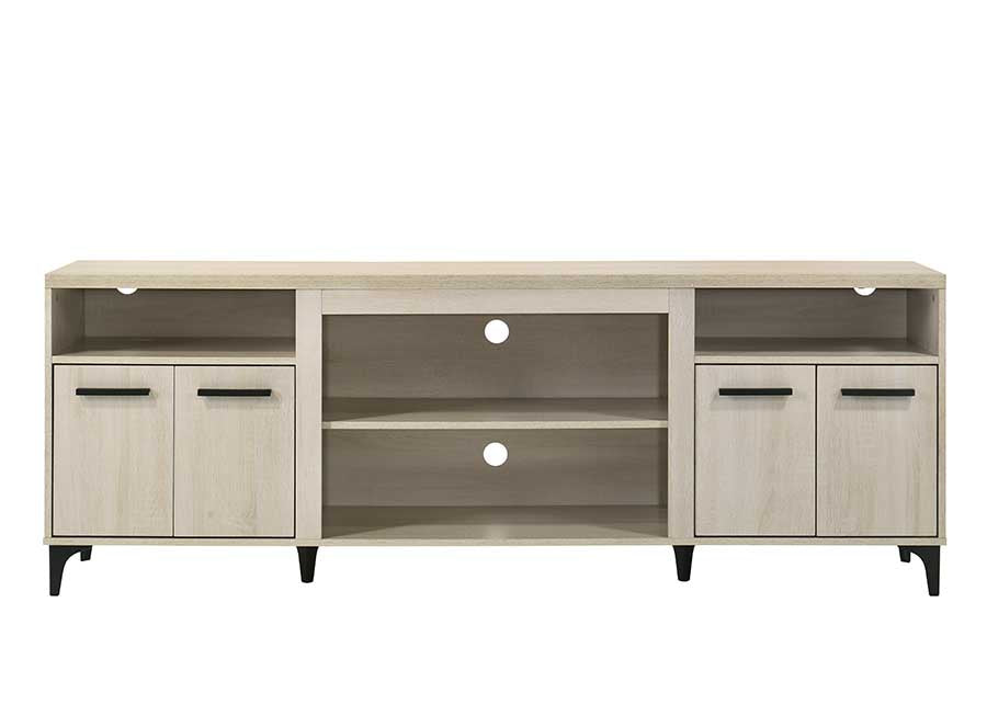 Evander 70"W Oak Finish 4 Door Tv Stand Oak 60 69 Inches Wood