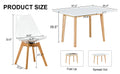 White Stone Burning Tabletop With Rubber Wooden Legs, Foldable Computer Desk, Foldable Office Desk,4 Modern Chairs Can Rotate 360 Degrees,The Seat Cushion Is Made Of Pu Material. Zd 1545Sc 003 White Sintered Stone
