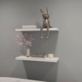 Iva Floating Shelf In Melamine X2, Snow White White Primary Living Space Wall Mounted Particle Board Melamine