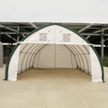 Single Truss Arch Storage Shelter W20'Xl30'Xh12' 11Oz Pe White Green Steel