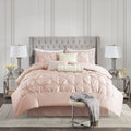 7 Piece Tufted Comforter Set Blush Full Full Blush Polyester