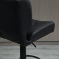 Homcom Bar Height Bar Stools Set Of 2 With Adjustable Seat, Thick Padded Cushion And Metal Footrest For Home Bar, Black Black Metal