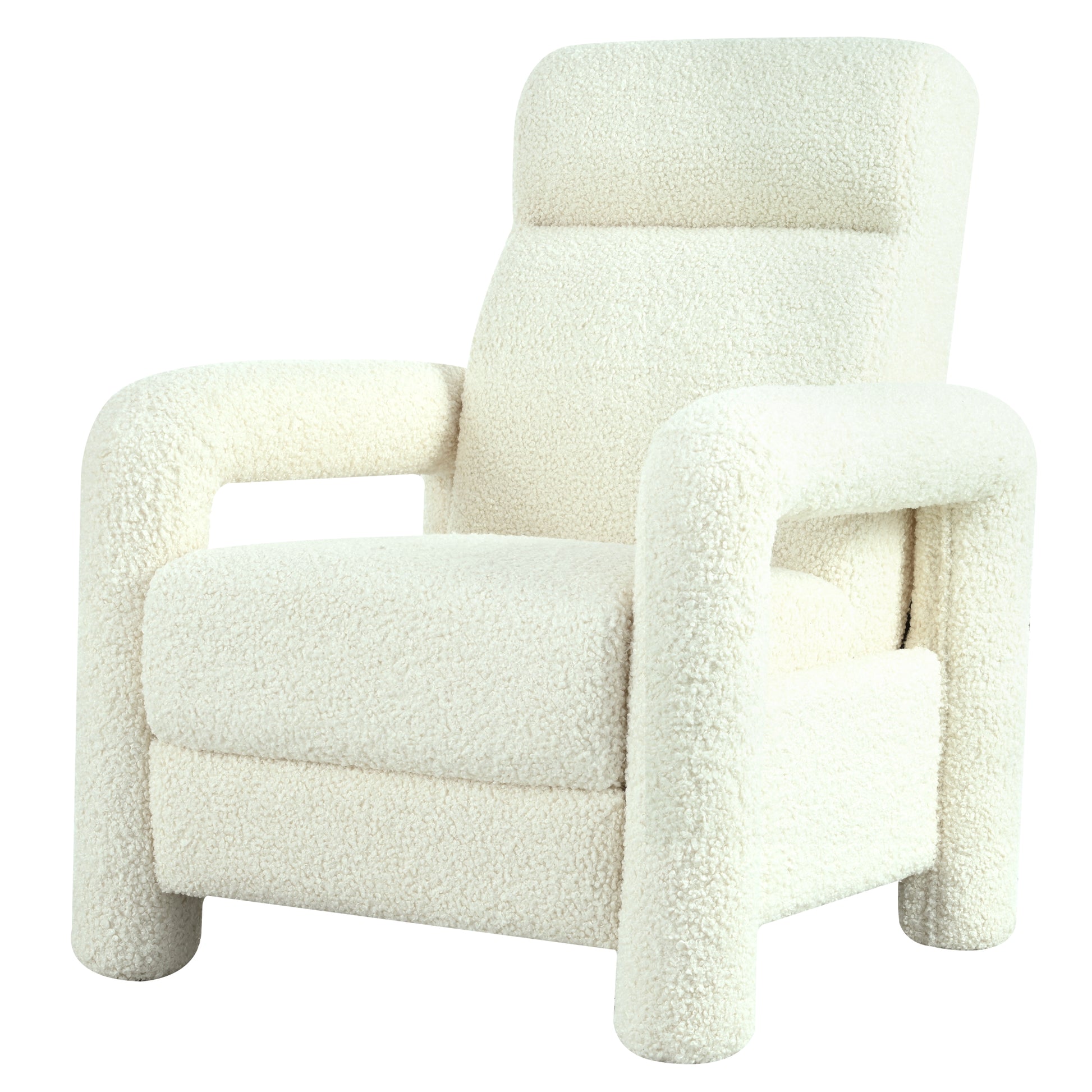 31.25" Push Back Recliner Armchair Upholstered Recliner Chair Single Sofa With Adjustable Backrest For Living Room, Beige Beige Teddy