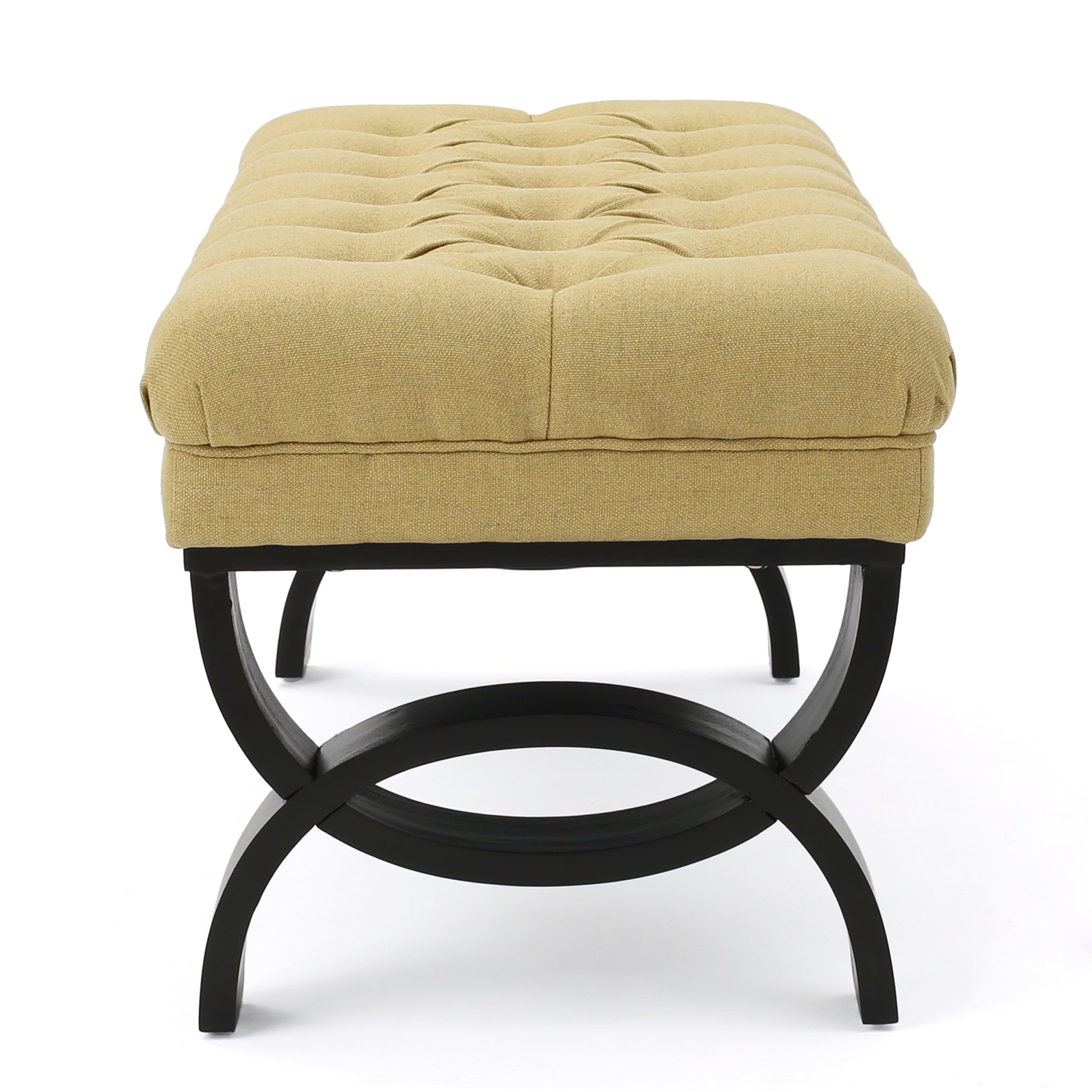 Hilton Ottoman Yellow Fabric