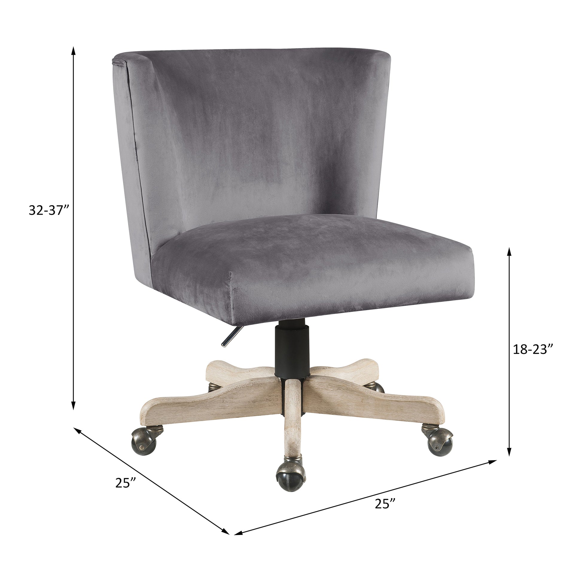 Grey Swivel Office Chair With Casters Cushion Solid Grey Office Foam Office Chairs Solid Back Casters Fabric Metal