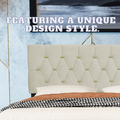 Beige Queen Size Trundle Pull Out Drawers Storage Upholstered Bed Modern Design No Box Spring Required Box Spring Not Required Queen Beige Wood Espresso Bedroom American Design,Casual,Cute,Modern Rubberwood Trundle Bed Included Fiber Foam And Polyester