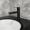 Bathroom Sink Faucet, Single Hole Bathroom Faucet Modern Single Handle Vanity Basin Faucet Matte Black Stainless Steel