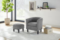 Modern Accent Chair,Upholstered Arm Chair Corduroy Single Sofa Chair With Ottoman Foot Rest Comfy Armchair For Living Room Bedroom And Office,Grey Grey Corduroy