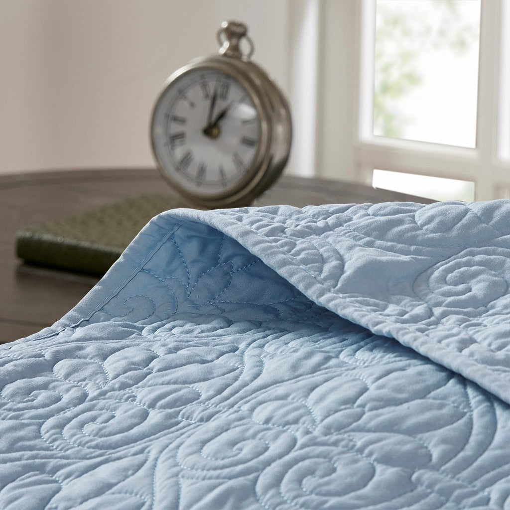 Reversible Quilt Set Blue Full Queen Blue Cotton