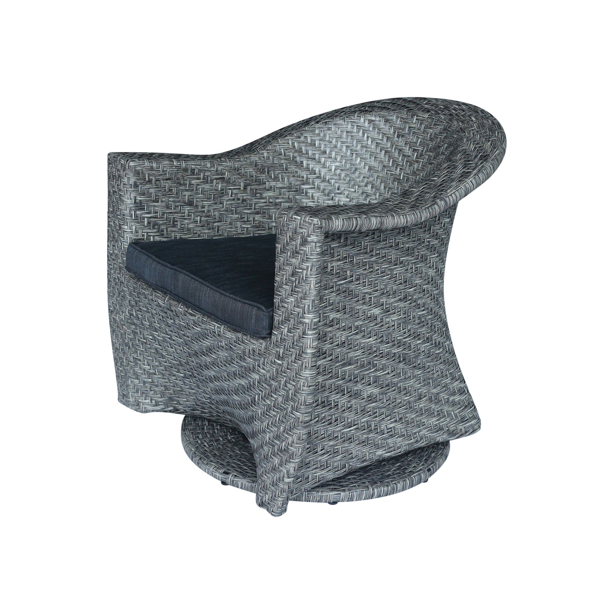 Larchmont Swivel Chair Grey Black Fabric