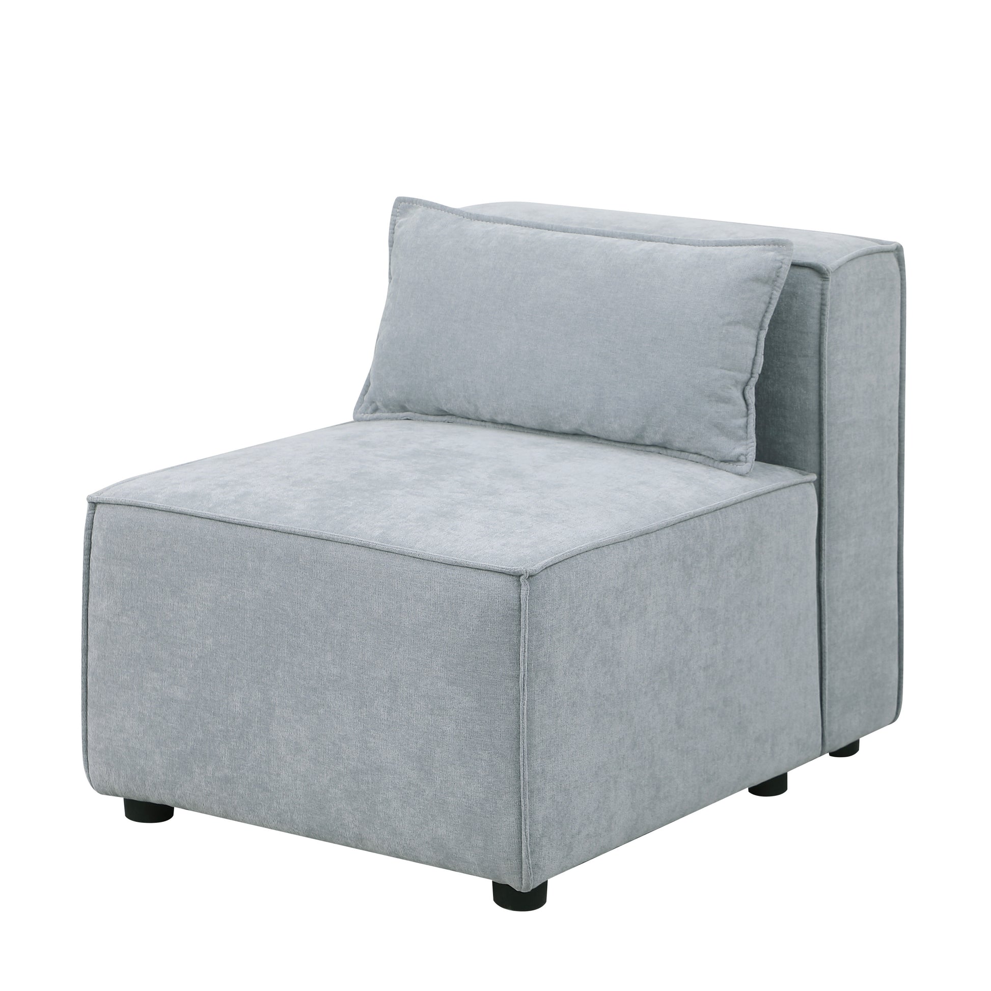 Modular Sofa Grayish Blue Chenille Fabric, Simple And Grand, The Seat And Back Is Very Soft. This Is Also A Knock Down Sofa Wood Primary Living Space Medium Duty Eucalyptus 1 Seat Grayish Blue Chenille Medium Soft Cushion Back American Design L Shaped