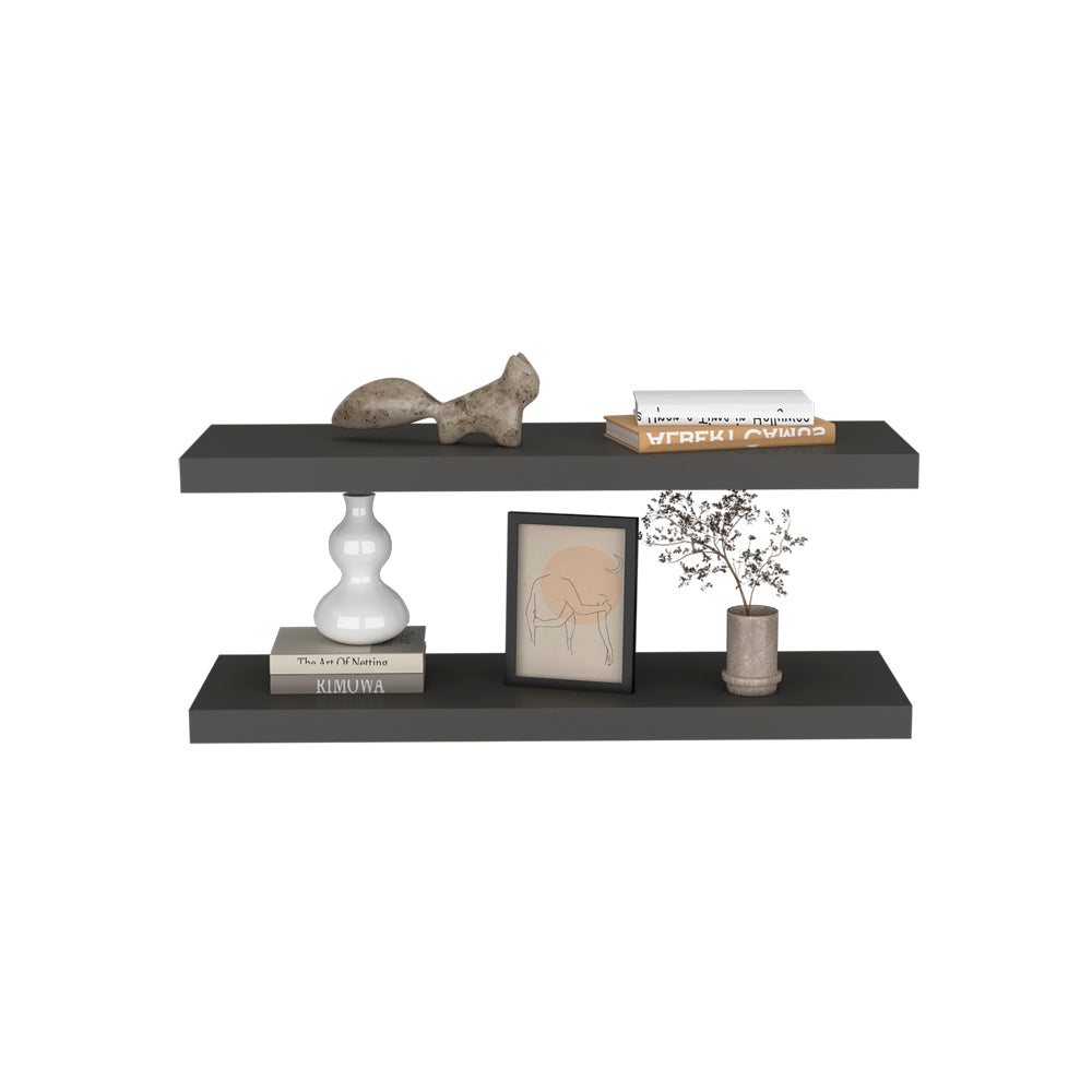 Floating Shelf Dallas, Living Room, Matt Gray Matte Gray Particle Board Engineered Wood