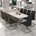 Table And Chair Set, Large Modern Minimalist Rectangular Dining Table, 0.39 